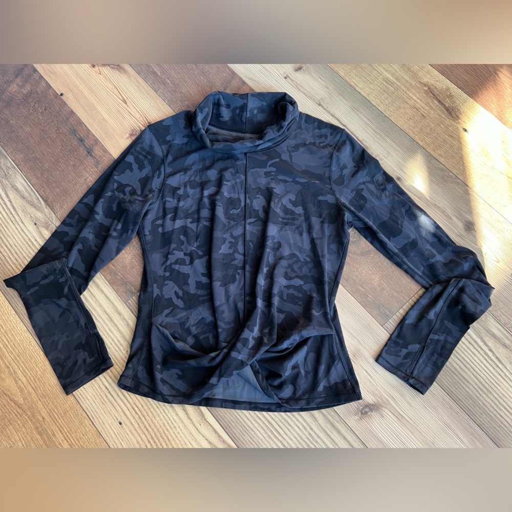 lululemon athletica Black Camo Crop Top